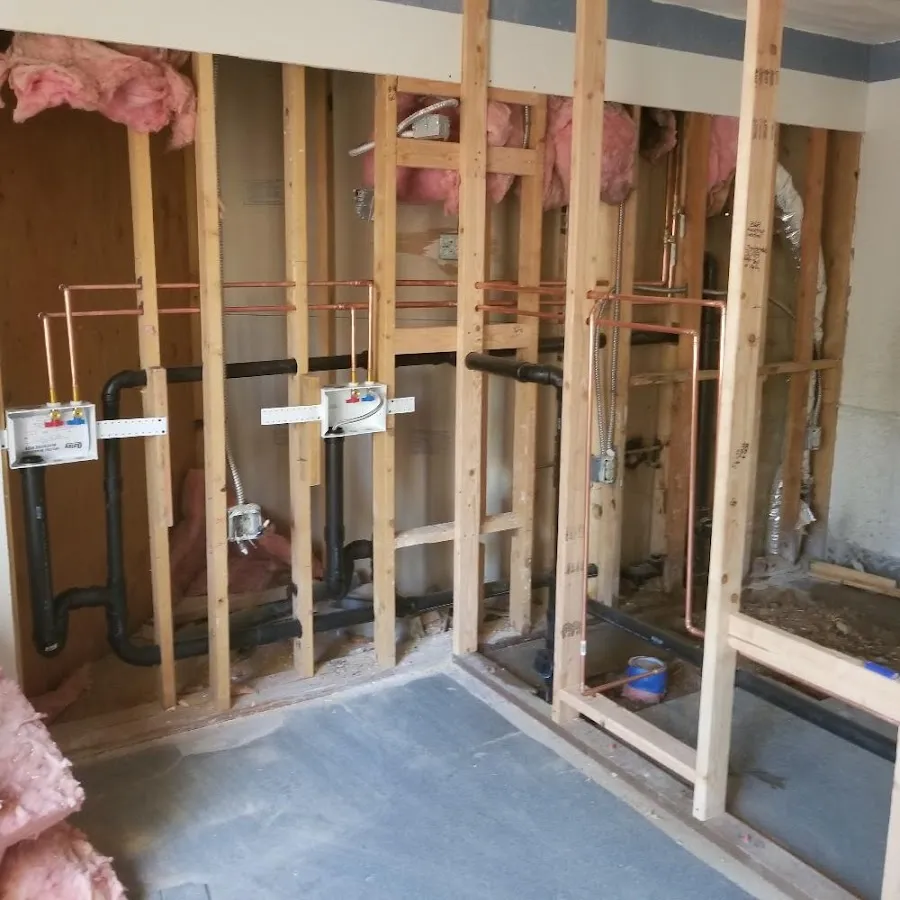 Copper pipe rough-in and plumbing installation in Gainesville